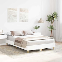 vidaXL Sängram Vit 137 x 190 cm Konstruerat trä