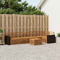 vidaXL Sektionsoffgrupp 7 pcs Naturlig Massivt Akaciaträ