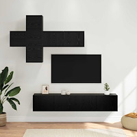 vidaXL TV-bänkset Väggmonterad 3 pcs Konstruerat trä