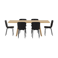 Venture Home Logga Matbord med Punsch Stolarna