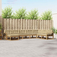 vidaXL Utomhussoffset 8 pcs Vit och Beige
