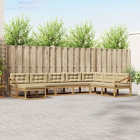 vidaXL Utomhussoffset 8 pcs Vit och Beige
