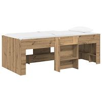 vidaXL Barns hög sängram 2 pcs Artisan-ek 90 x 200 cm Konstruerat trä
