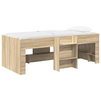 vidaXL Barns hög sängram 2 pcs Sonoma-ek 98,5 x 200 cm Konstruerat trä