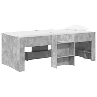 vidaXL Barns hög sängram 2 pcs Betonggrå 90 x 190 cm Konstruerat trä