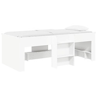 vidaXL Barns hög sängram Vit 193 x 96,1 x 68,5 cm Konstruerat trä