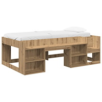 vidaXL Barnsängsram med förvaring Artisan-ek 80 x 200 cm