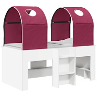 vidaXL Säng med Tunnel 4 pcs Vit och röd Konstruerat trä