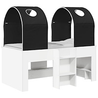 vidaXL Säng med Tunnel 4 pcs Vit och svart Konstruerat trä