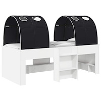 vidaXL Säng med Tunneln 4 pcs Vit och svart Konstruerat trä