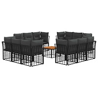 vidaXL Utomhussoffset 13 pcs Svart och Mörkgrå Polyester