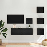 vidaXL TV-bänkset 5 pcs 100 x 30 x 30 cm Svart ek Konstruerat trä