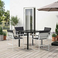 vidaXL Trädgårdsmöbelset 5 pcs Vit och antracit 80 x 80 x 73 cm