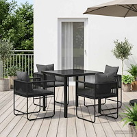 vidaXL Trädgårdsmöbelset 5 pcs Svart och Anthracit 80 x 80 x 73 cm