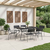 vidaXL Utbyggbart Mesh Matbord Antracit 212 x 90 x 76 cm Stål