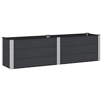 vidaXL Upphöjd odlingslåda Svart 200 x 50 x 54 cm