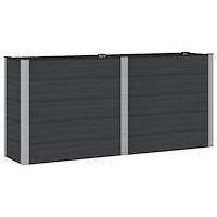 vidaXL Upphöjd odlingslåda Svart 200 x 50 x 91 cm