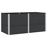 vidaXL Upphöjd odlingslåda Svart 200 x 100 x 91 cm