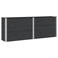 vidaXL Upphöjd odlingslåda Svart 250 x 50 x 91 cm