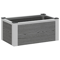 vidaXL Upphöjd odlingslåda Grå 50 x 30 x 22 cm WPC och aluminium