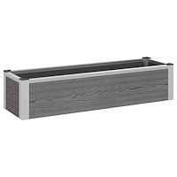 vidaXL Upphöjd odlingslåda Grå 100 x 30 x 22 cm WPC och aluminium