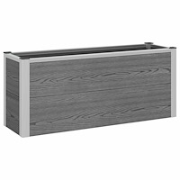 vidaXL Upphöjd odlingslåda Grå 100 x 30 x 22 cm WPC och aluminium