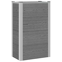 vidaXL Upphöjd odlingslåda Grå 50 x 30 x 22 cm WPC och aluminium