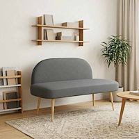 vidaXL Klädd bänk med ryggstöd Mörkgrå 110 x 60 x 76 cm Polyester