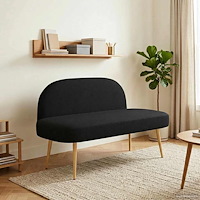 vidaXL Klädd bänk med ryggstöd Svart 110 x 60 x 76 cm Polyester