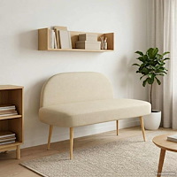 vidaXL Klädd bänk med ryggstöd Gräddvit 110 x 60 x 76 cm Polyester