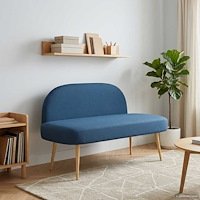 vidaXL Klädd bänk med ryggstöd Blå 110 x 60 x 76 cm Polyester