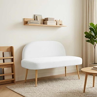 vidaXL Klädd bänk med ryggstöd Vit 110 x 60 x 76 cm Polyester