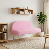 vidaXL Klädd bänk med ryggstöd Rosa 110 x 60 x 76 cm Polyester