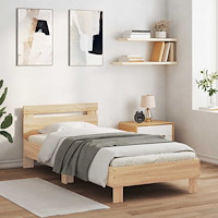 vidaXL Sängram med huvudgavel Sonoma-ek 80 x 200 cm Konstruerat trä