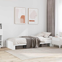 vidaXL Sängram med huvudgavel Vit 80 x 200 cm Konstruerat trä
