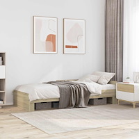 vidaXL Sängram med huvudgavel Sonoma-ek 80 x 200 cm Konstruerat trä