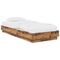 vidaXL Golvsängsram Gammalt trä 80 x 200 cm Konstruerat trä