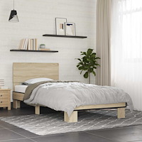 vidaXL Sängram med huvudgavel Sonoma-ek 80 x 200 cm Konstruerat trä