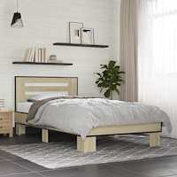 vidaXL Sängram med huvudgavel Sonoma-ek 80 x 200 cm Konstruerat trä