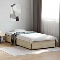 vidaXL Sängram Sonoma-ek 80 x 200 cm Konstruerat trä