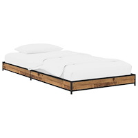 vidaXL Sängram Gammalt trä 80 x 200 cm Konstruerat trä