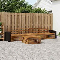 vidaXL Utomhussoffset 5 pcs Naturlig Massivt Akaciaträ