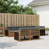 vidaXL Utomhussoffset med kudde 7 pcs Naturlig och Antracit