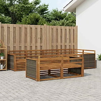 vidaXL Utomhussoffset 7 pcs Naturlig