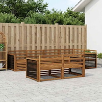 vidaXL Utomhussoffset 7 pcs Naturlig