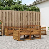 vidaXL Utomhussoffset 7 pcs Naturlig