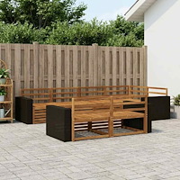 vidaXL Utomhussoffset 7 pcs Naturlig