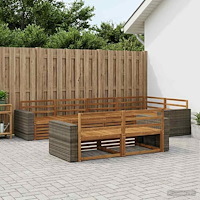 vidaXL Utomhussoffset 7 pcs Naturlig