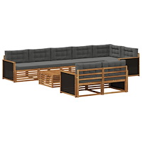 vidaXL Utomhussoffset med kudde 9 pcs