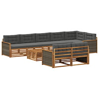 vidaXL Utomhussoffset med kudde 9 pcs